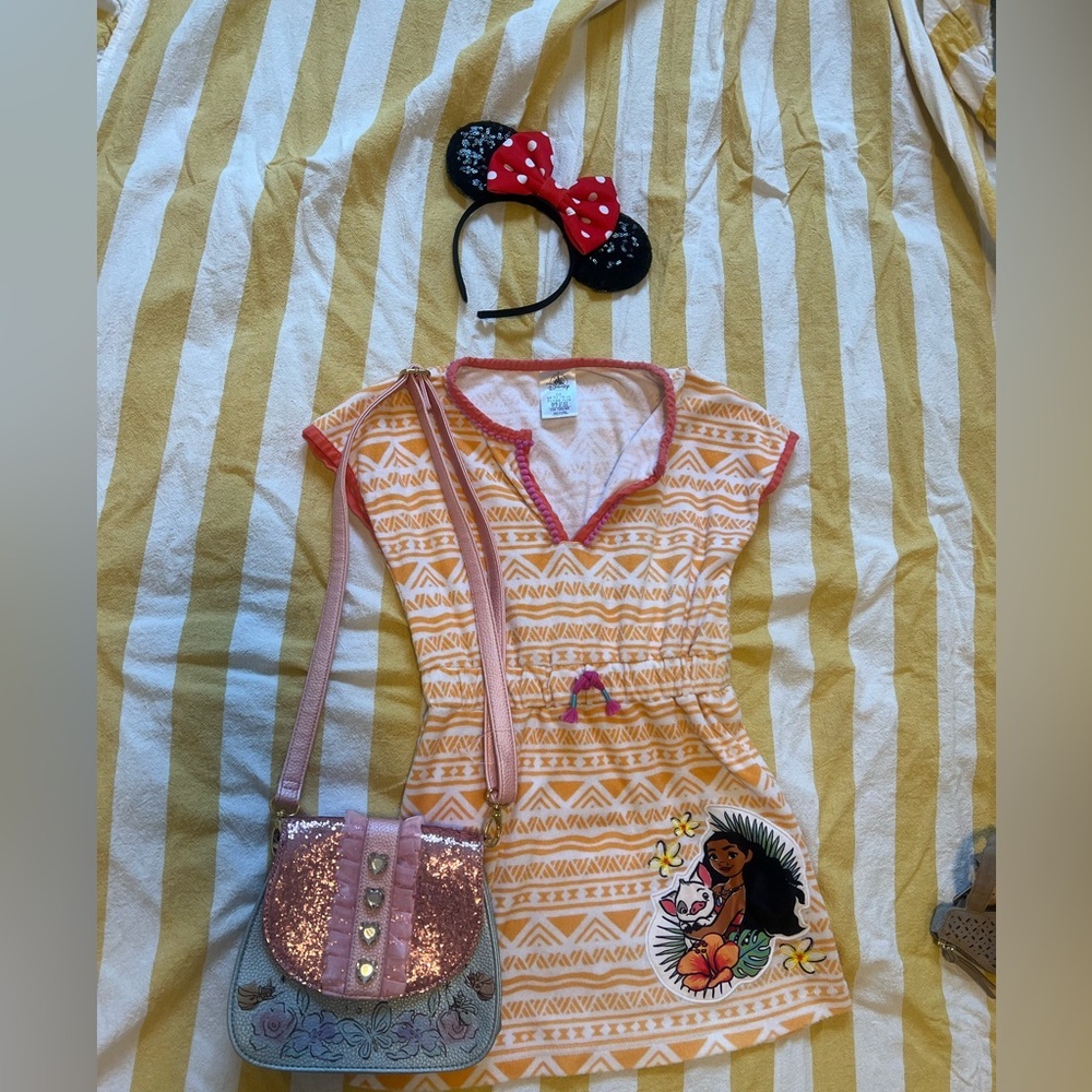 Moana swim cover dress, purse and Mickey Mouse ears Disneyland Disney world set